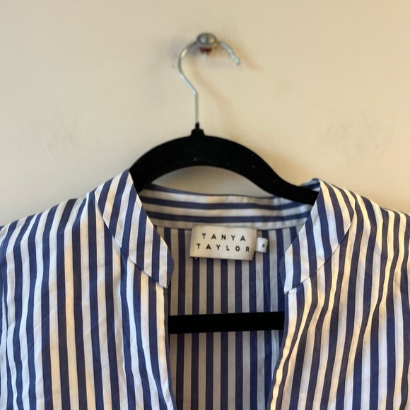 Tanya Taylor
Klara Embroidered Menswear Stripe Top, Blue/White - Picture 10 of 13